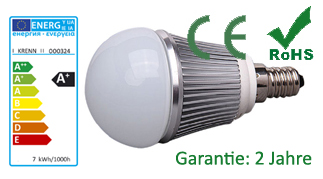 LED Birne B7LG, E14, 7 Watt