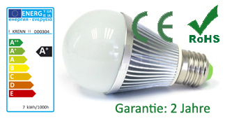 LED Birne B7LG, E27, 7 Watt