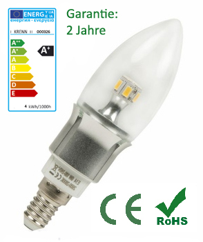 LED Kerze K4LG, E14, 4 Watt