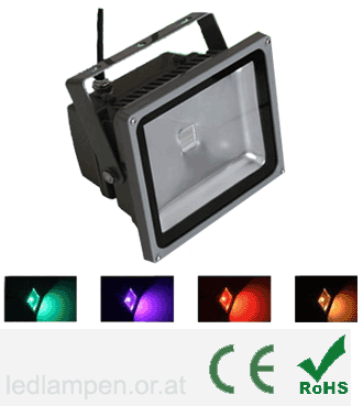 LED RGB-Scheinwerfer mit Farbregler, 10 Watt